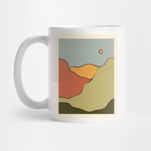 Boho Retro Landscape Mid Century Modern Mug